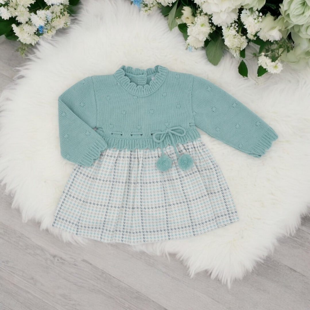 Green Half Knit Popcorn Dress