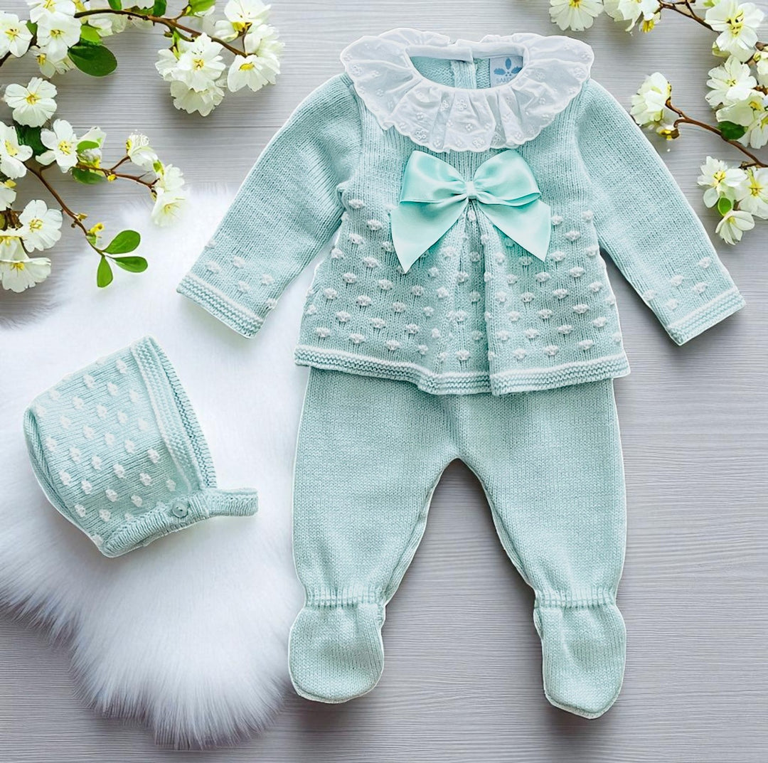 Sardon Mint Green Three Piece Knitted Set