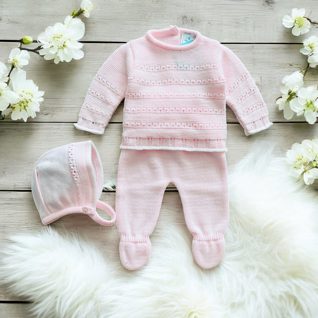 Sardon Pink Three Piece Knitted Set