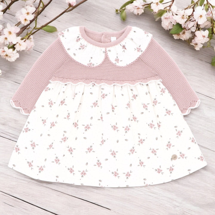 Martin Aranda Rose Pink & Cream Half Knit Dress