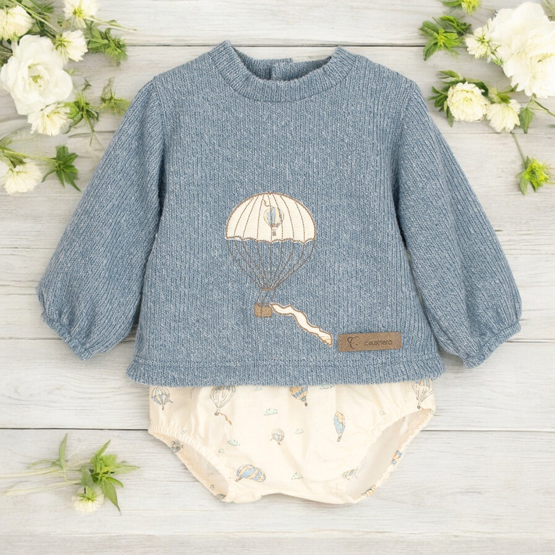 Calamaro Dusky Blue Air Balloon Top & Jam pants
