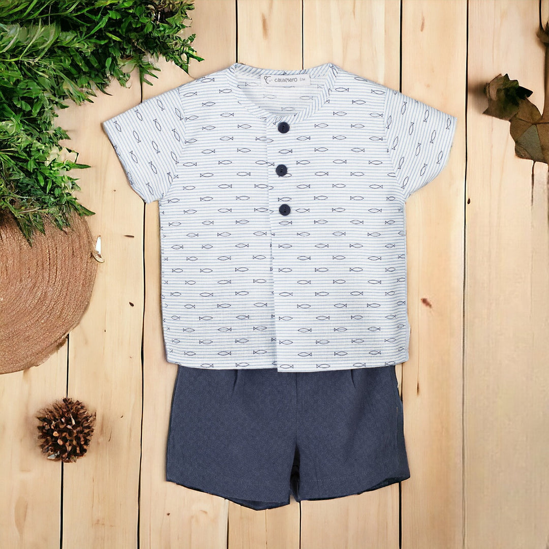 Blue Marine Shirt & Blue Shorts