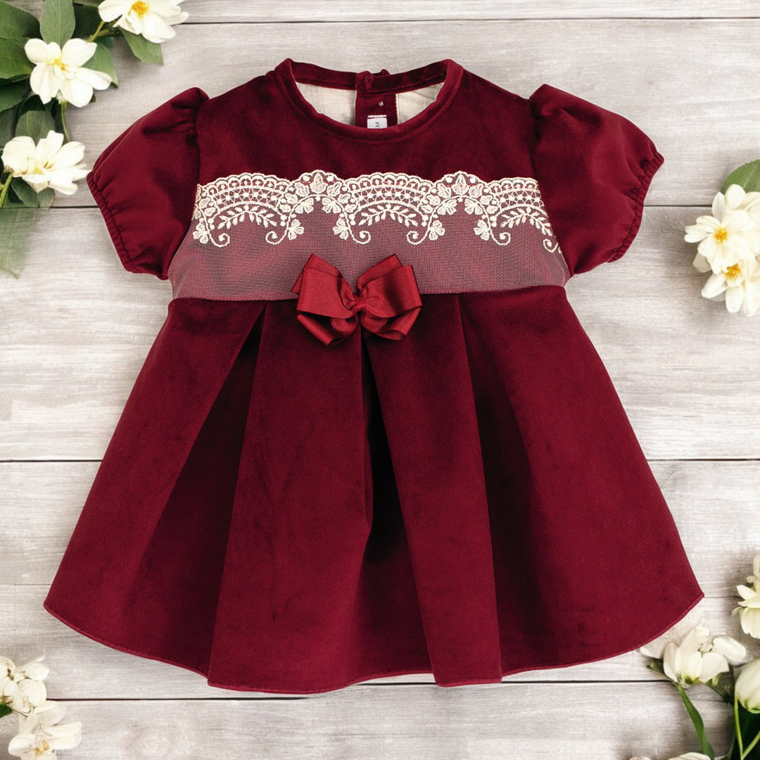 Calamaro Burgundy Velvet Dress