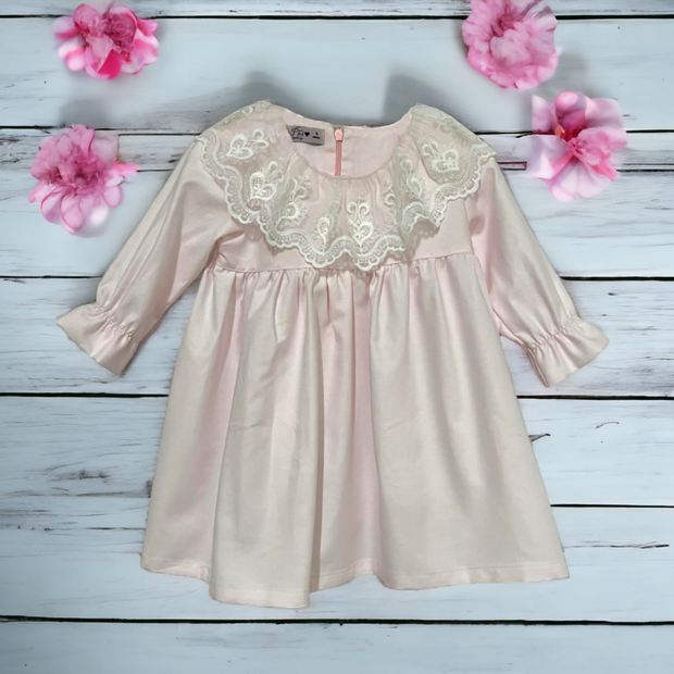 Pale Pink Tulle Collar Dress