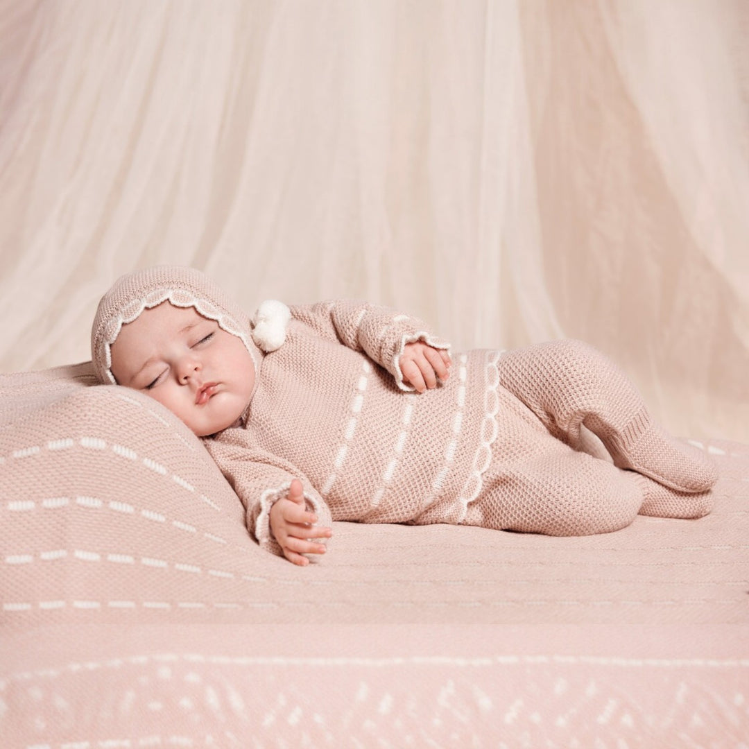 Pale Pink & Cream Knitted Set