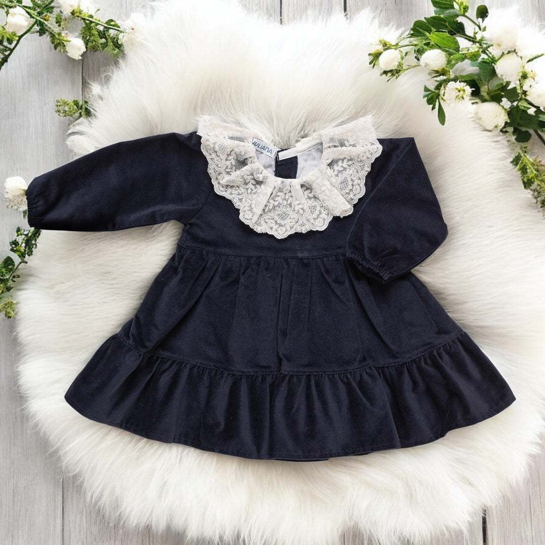 Juliana Navy Blue Velvet Dress