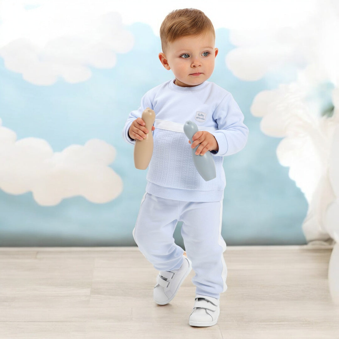 Tutto Piccolo Sky Blue & White Leisure Set