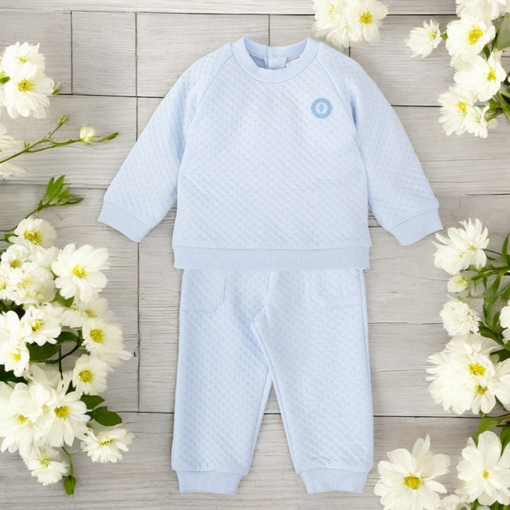 Tutto Piccolo Sky Blue & White Waffle Leisure Set