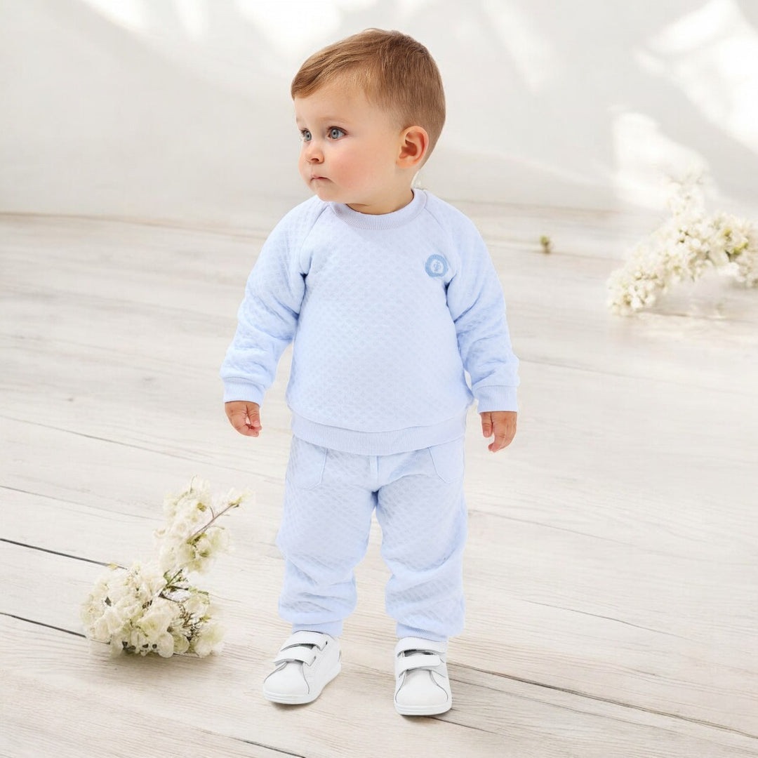 Tutto Piccolo Sky Blue & White Waffle Leisure Set
