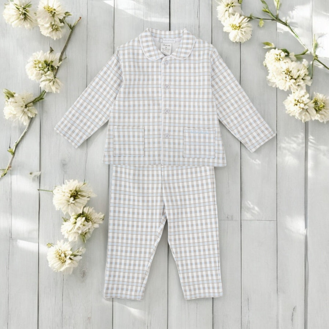Tutto Piccolo Blue & Grey Gingham pyjamas