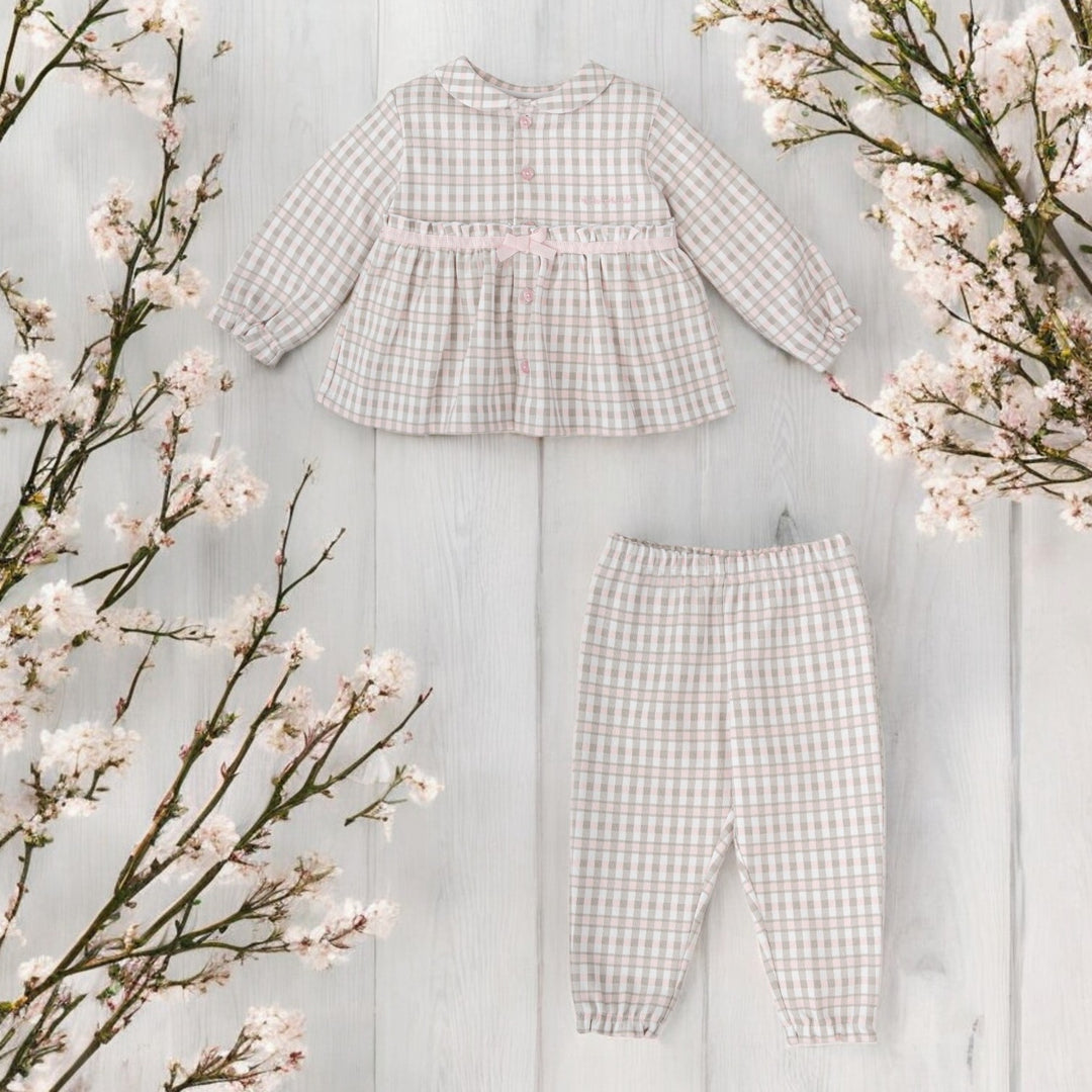 Tutto Piccolo Pink & Grey Gingham pyjamas