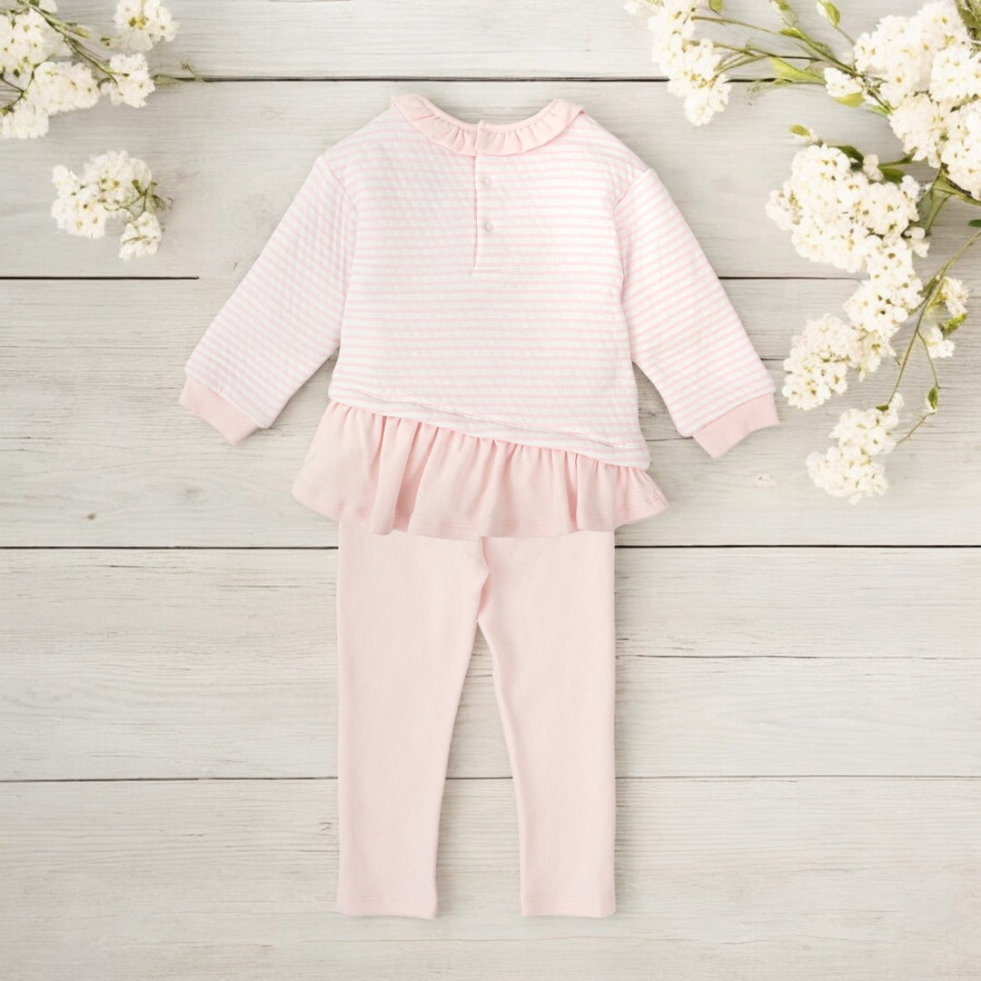 Pink & White Stripe Leisure Set Back