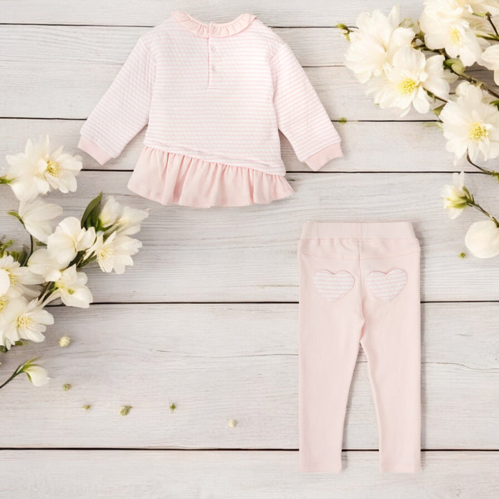 Tutto Piccolo Pink & White Stripe Leisure Set Back
