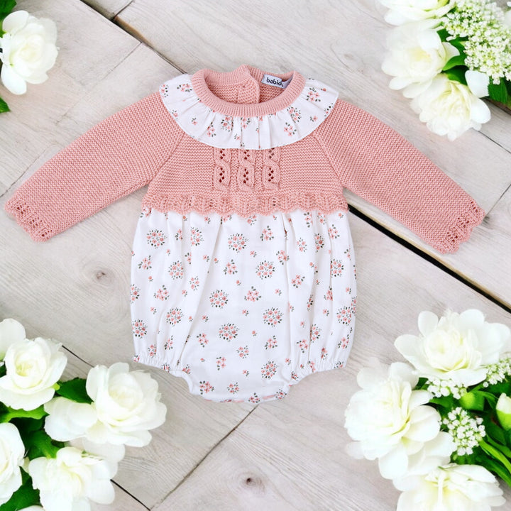 Dusky Pink Half Knit Romper