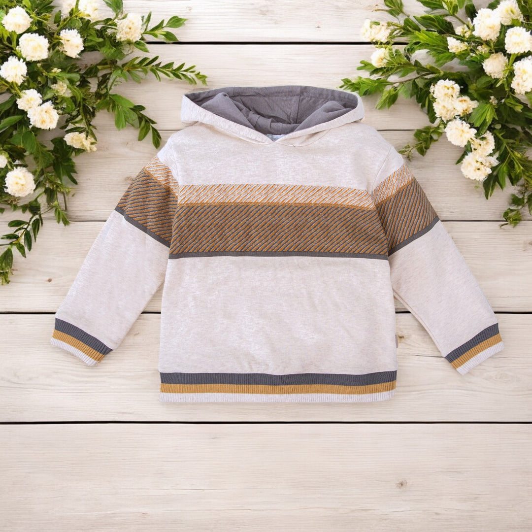 Tutto Piccolo Sand Striped Hoodie