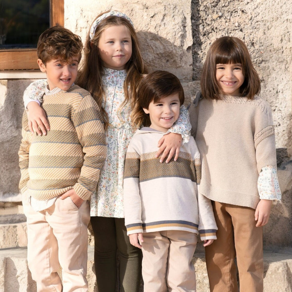 Tutto Piccolo Sand Striped Hoodie