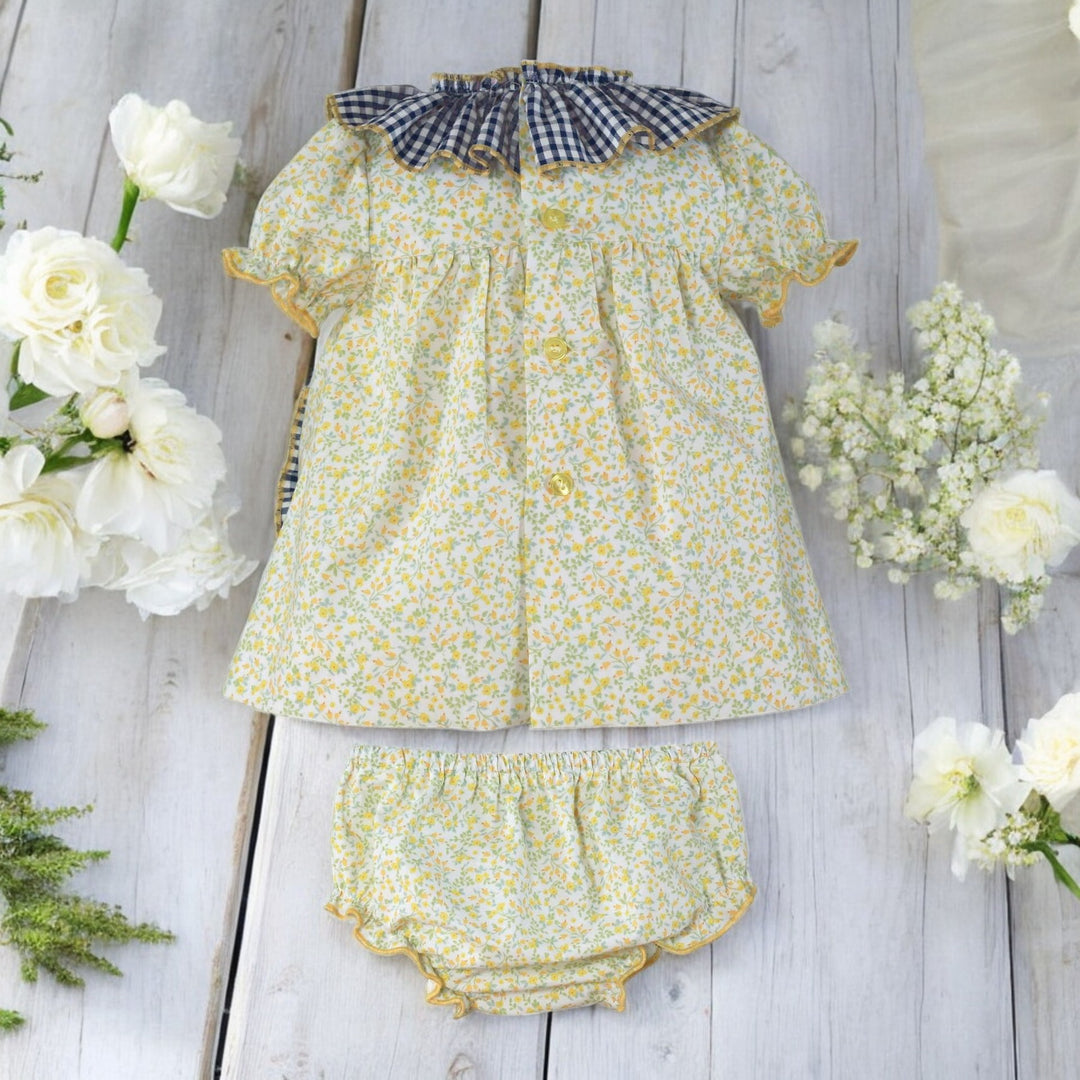 Yellow Floral Dress & Bloomers
