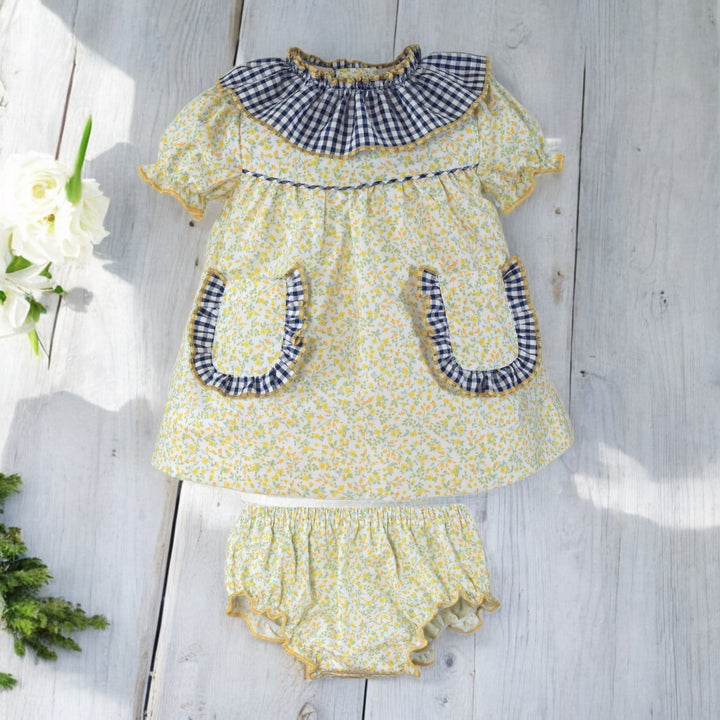Yellow Floral Dress & Bloomers