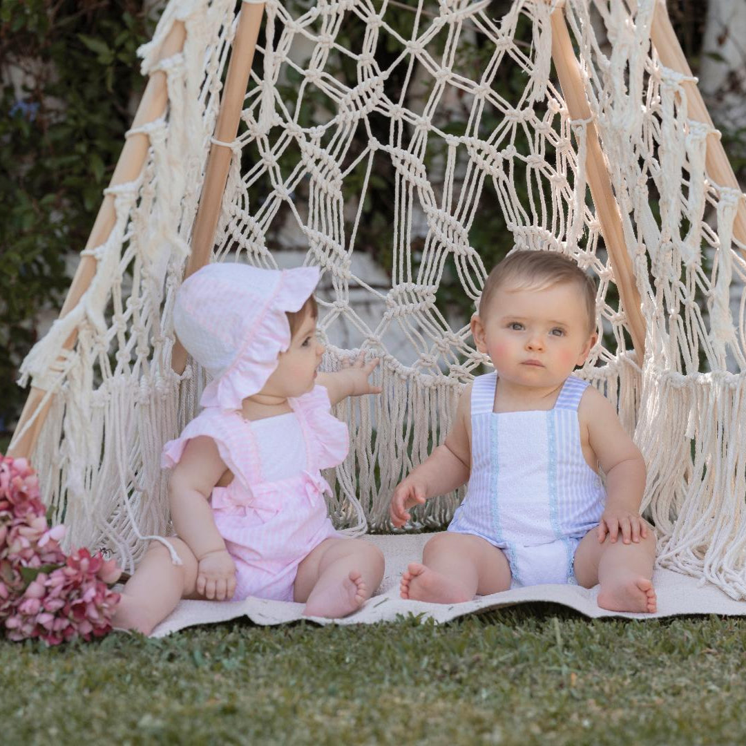 Miranda Pink & White Stripe Romper