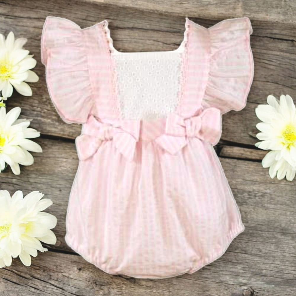 Miranda Pink & White Stripe Romper