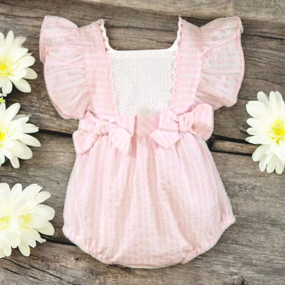 Miranda Pink & White Stripe Romper