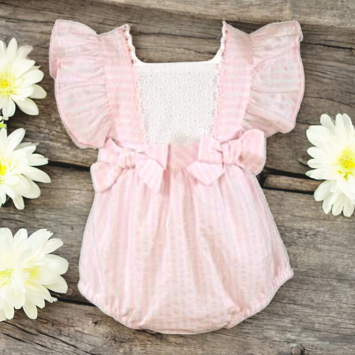 Miranda Pink & White Stripe Romper