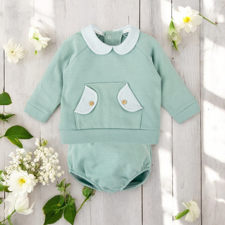 Babidu Boys Green Leisure Jam Pant Set