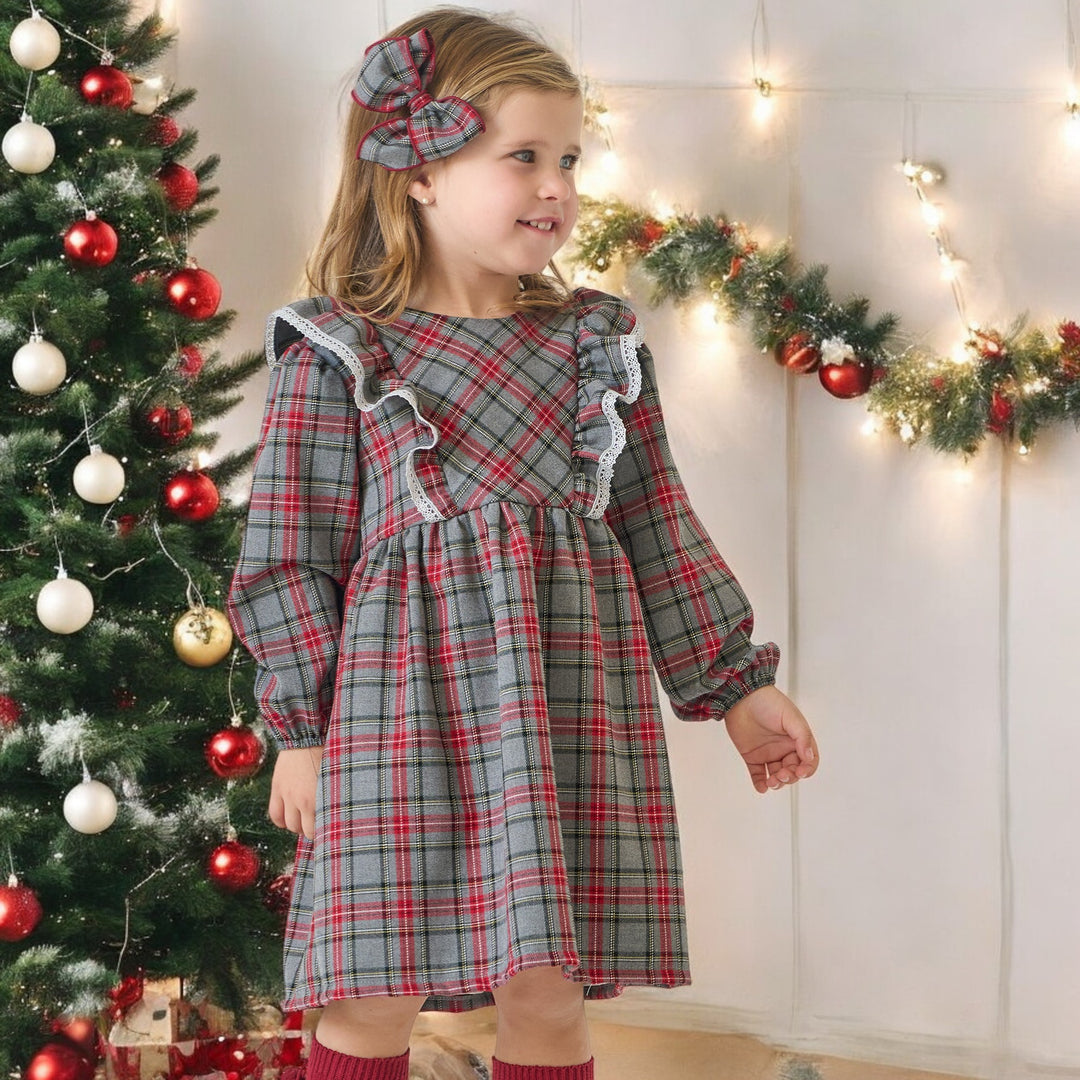 Rapife Grey & Red Tartan Dress