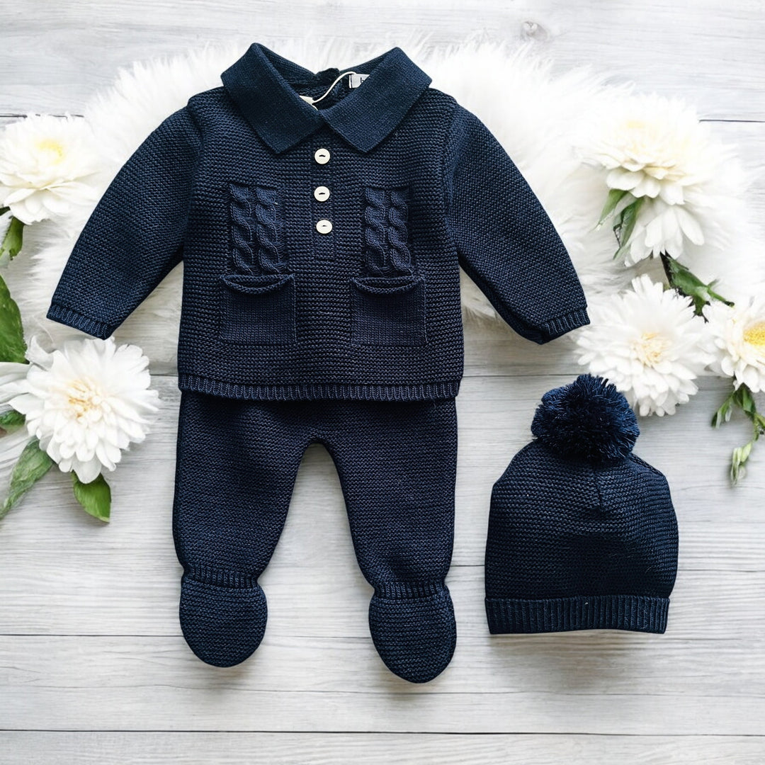 Babidu Navy Blue Knitted Set