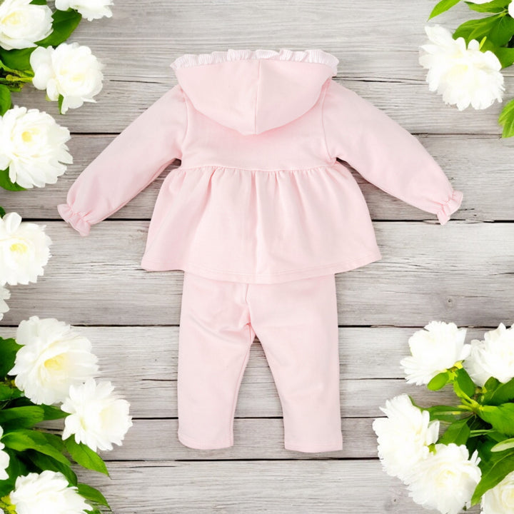 Babidu Girls Pink Hooded Leisure Set Back