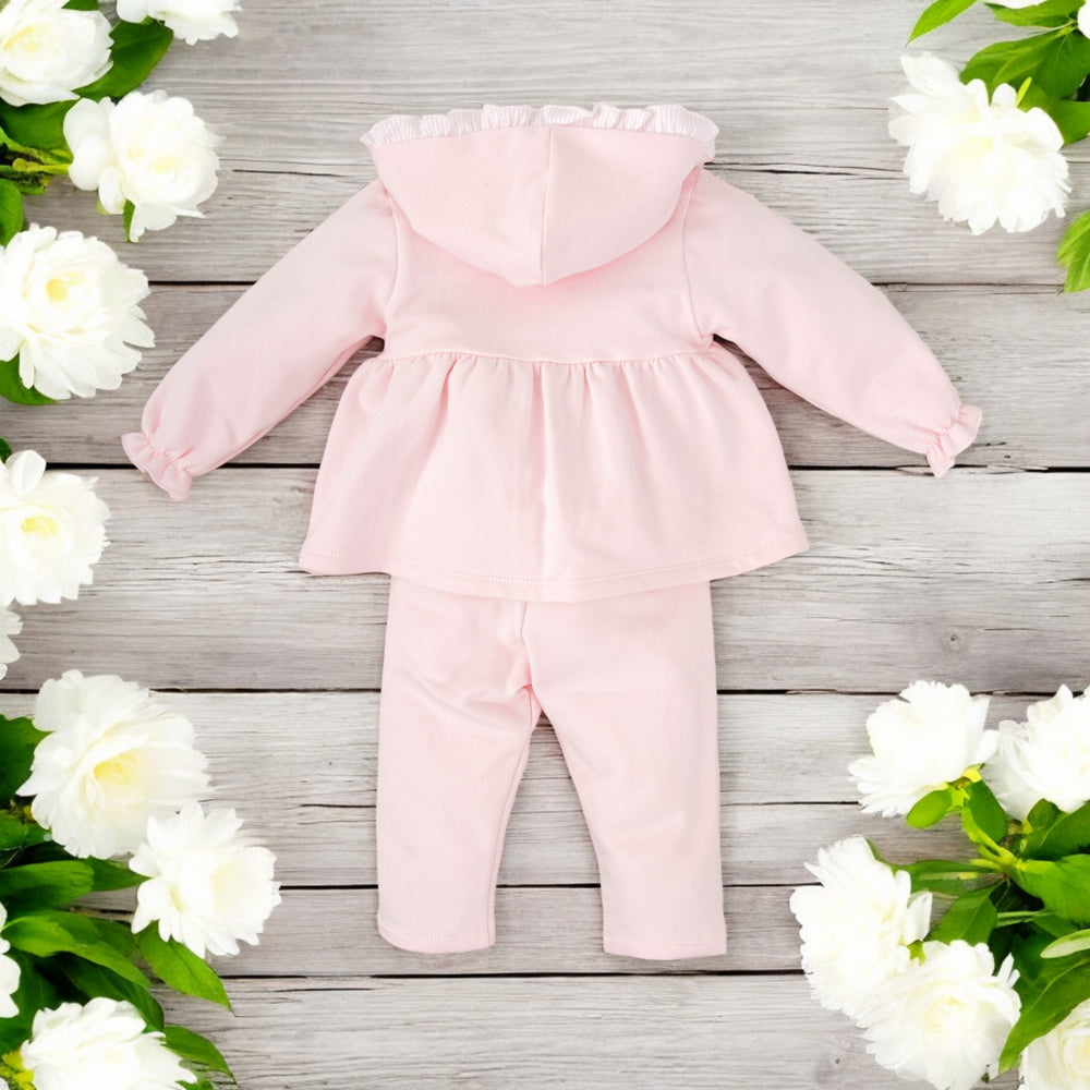 Babidu Girls Pink Hooded Leisure Set Back
