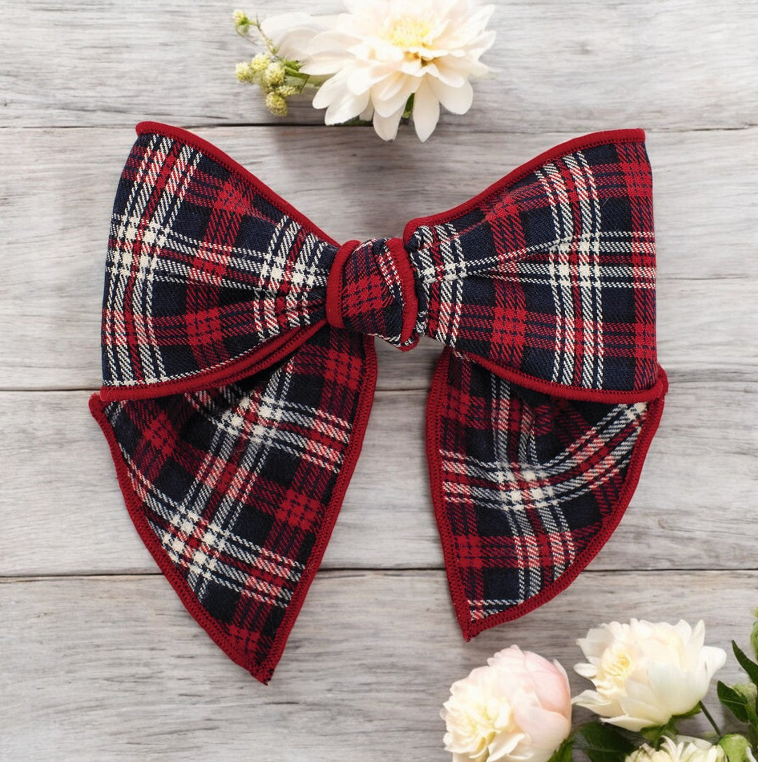 Calamaro Navy & Red Bow Hair Slide