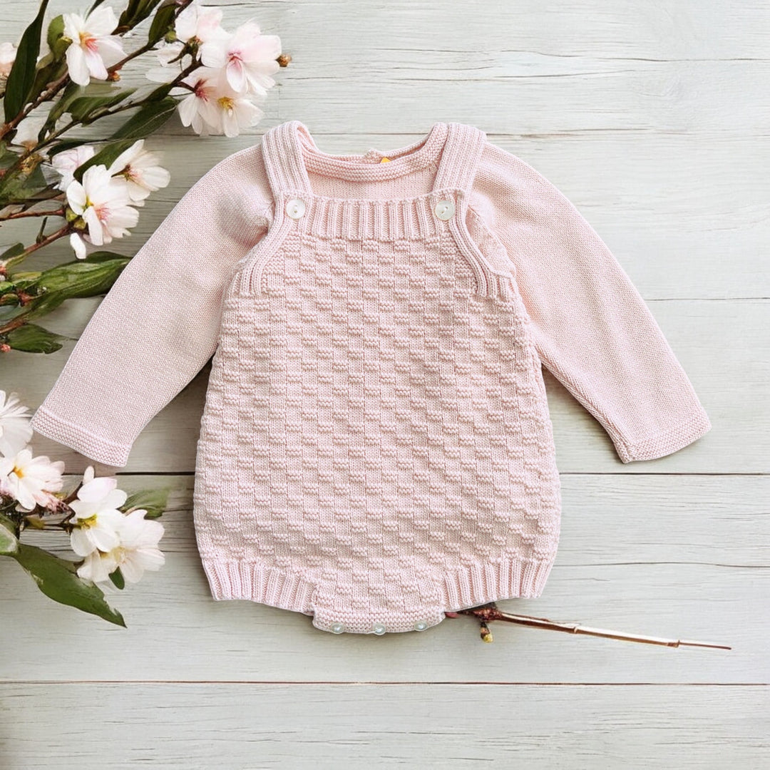 Baby Diff Rose Pink Dungaree Romper & Top
