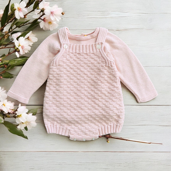 Baby Diff Rose Pink Dungaree Romper & Top