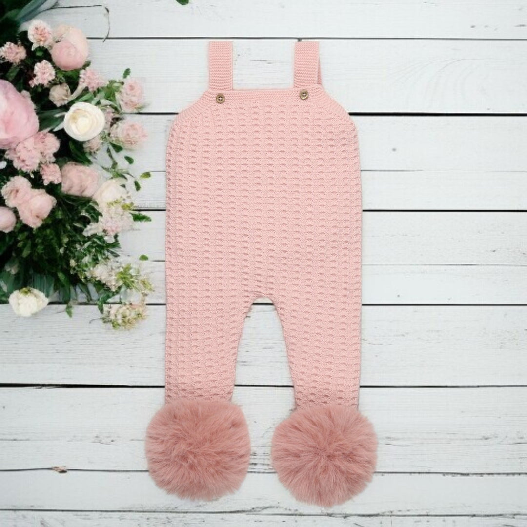 Vintage Pink Pom Dungaree