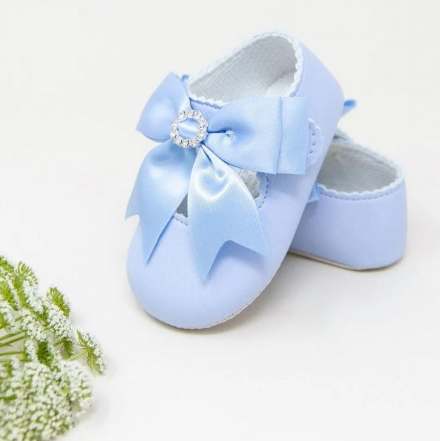 Baypods Blue Matt Ribbon Pre Walker Mary Jane Baypods