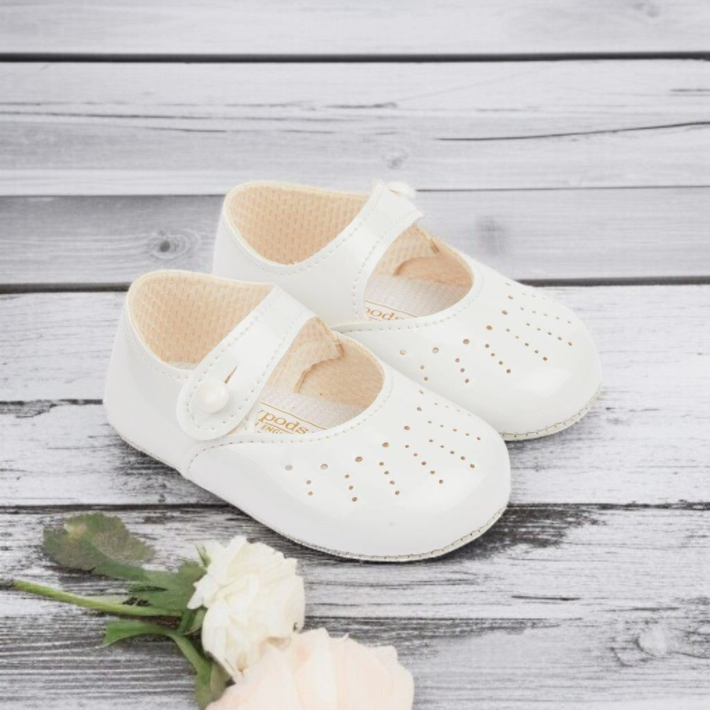 Baypods White Patent Pre Walker Mary Jane Baypods