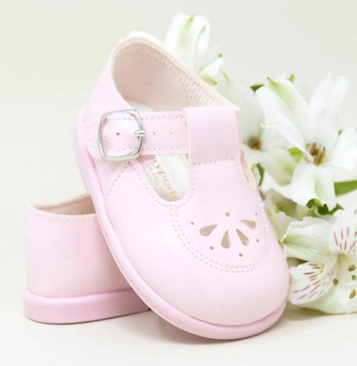 Pink Patent Flower First Walker T Bar Baypods