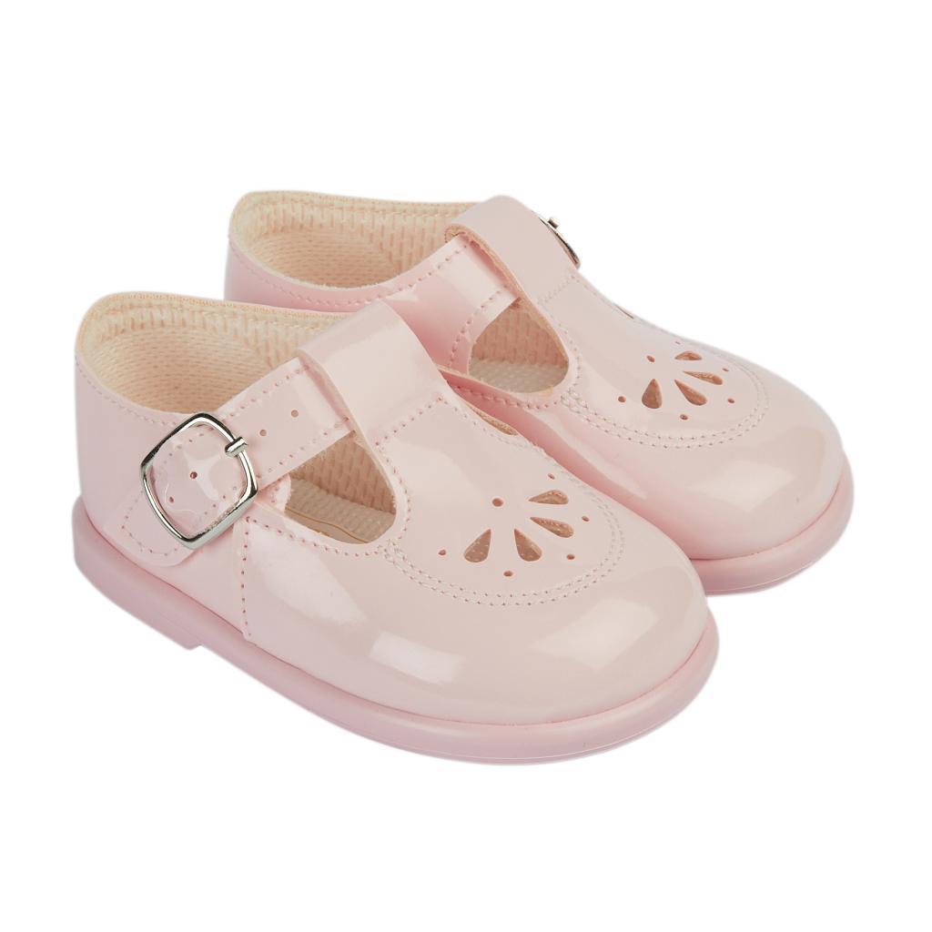 Pink Patent Flower First Walker T Bar Baypods