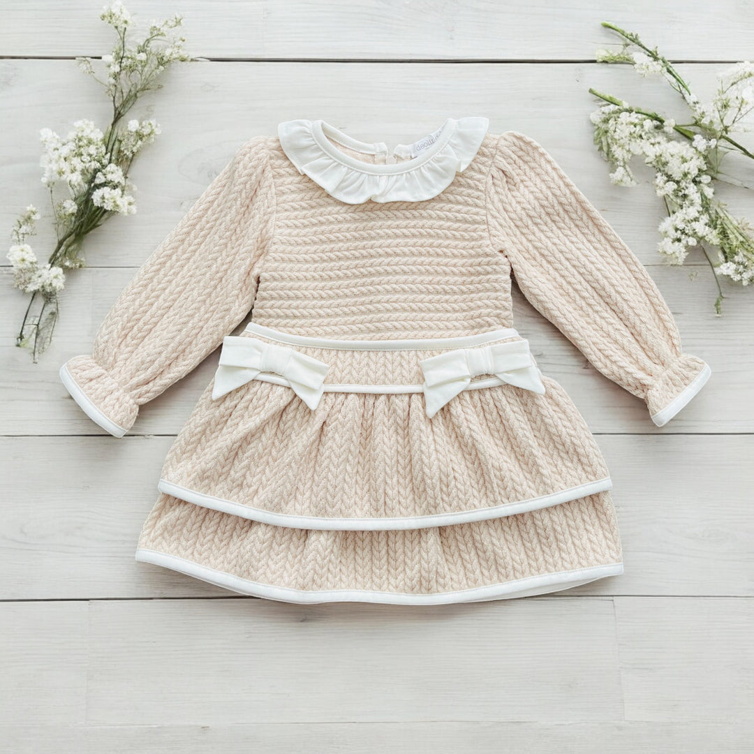 Deolinda Beige Cable Knit Dress