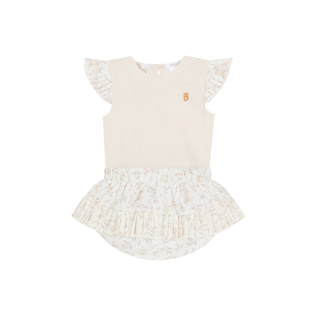 Deolinda Peach Top & Cream Bunny Bloomers Bows Baby Boutique