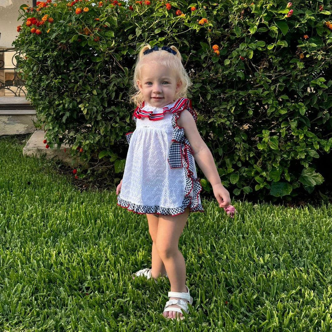 princess polly baby blue dress Denim Spanish dress with ruffles Mamma Mia light blue main image 0