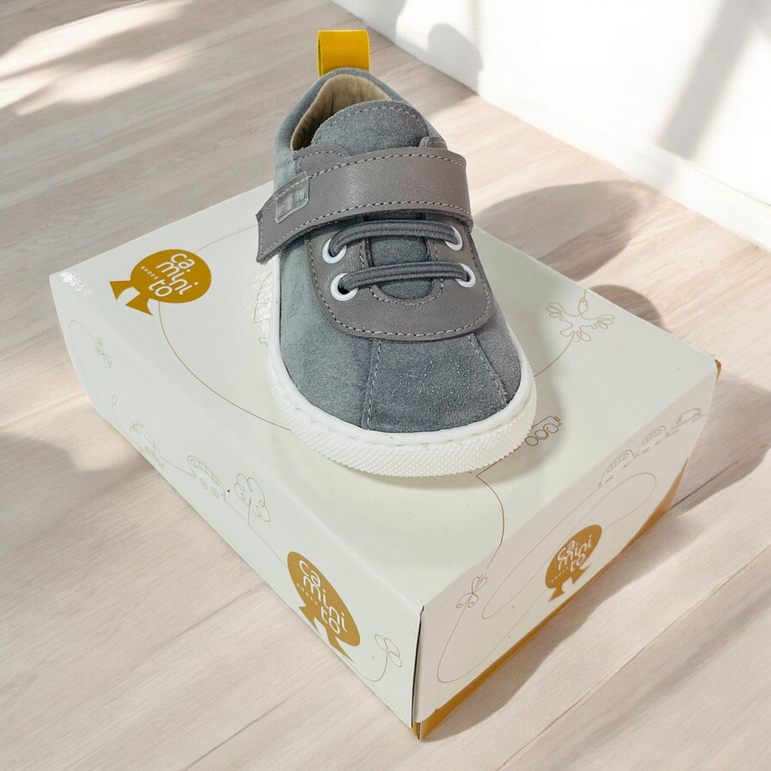 Boys Grey Leather Casual Spanish Shoe