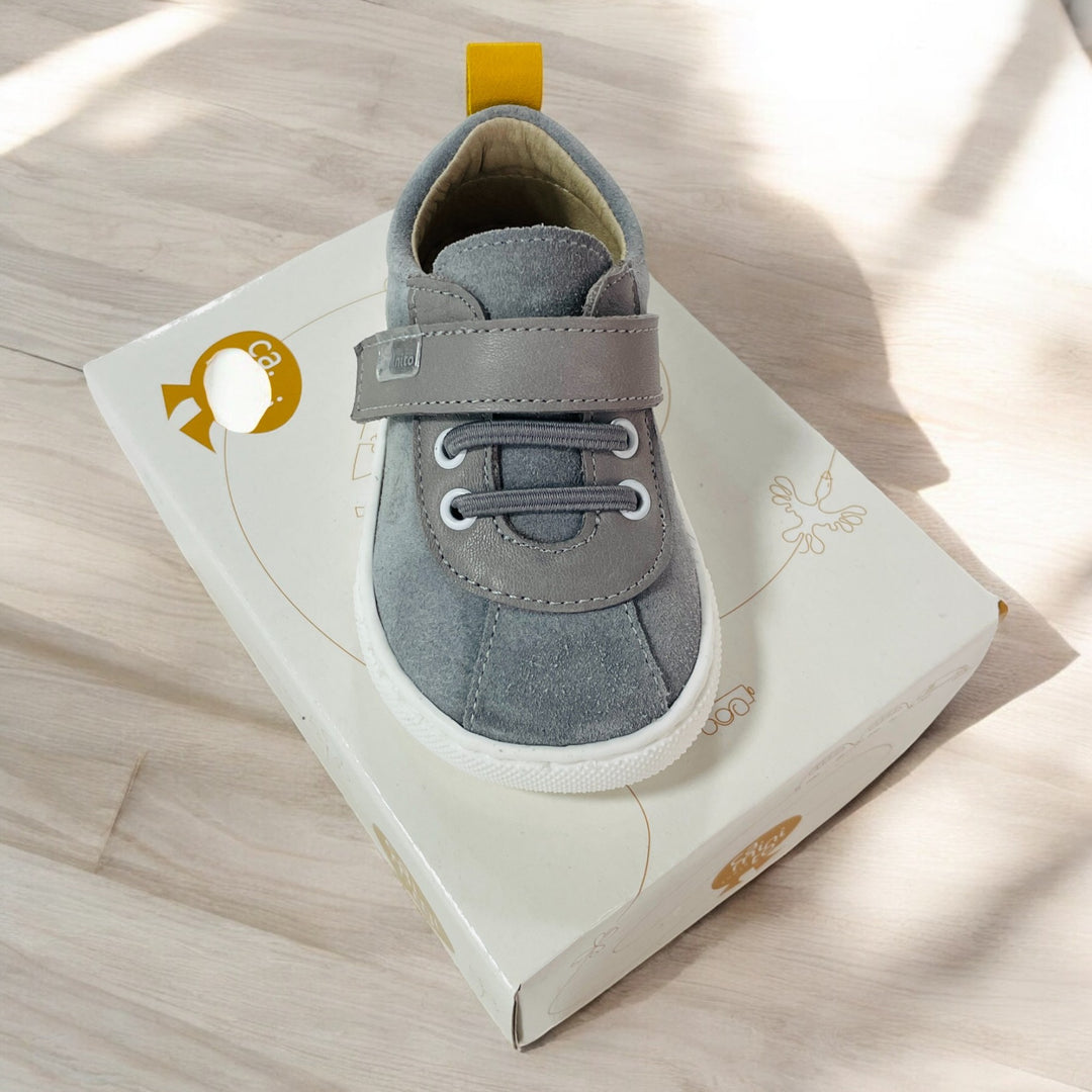 Boys Grey Leather Casual Spanish Shoe