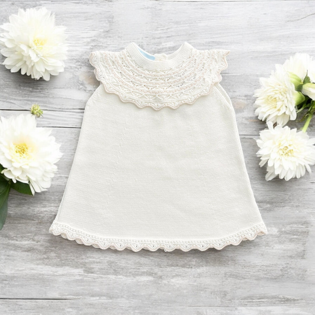 Artesania Granlei Cream & Sand Sleeveless Knitted Dress