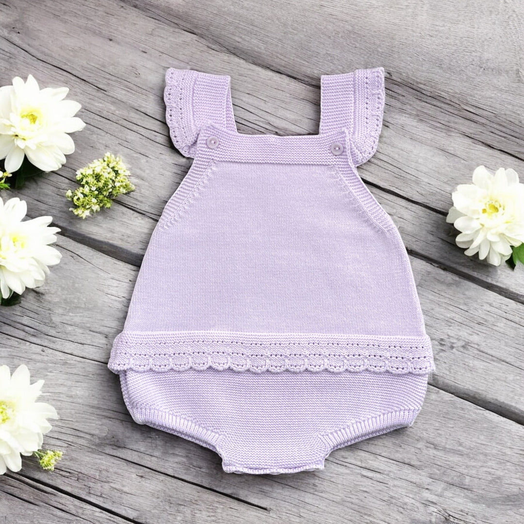 artesania granlei Lavender Knitted Ruffle Romper