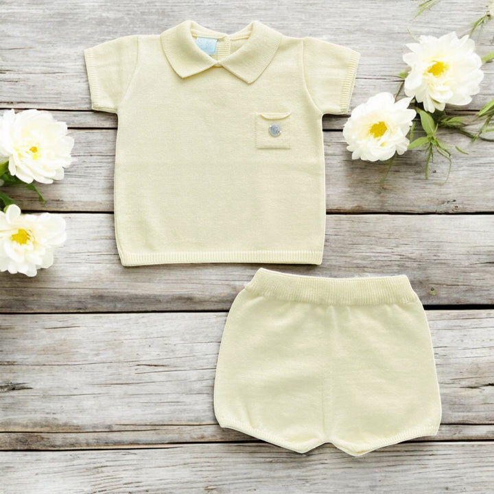 Artesania Granlei Lemon Knitted Polo Short Set