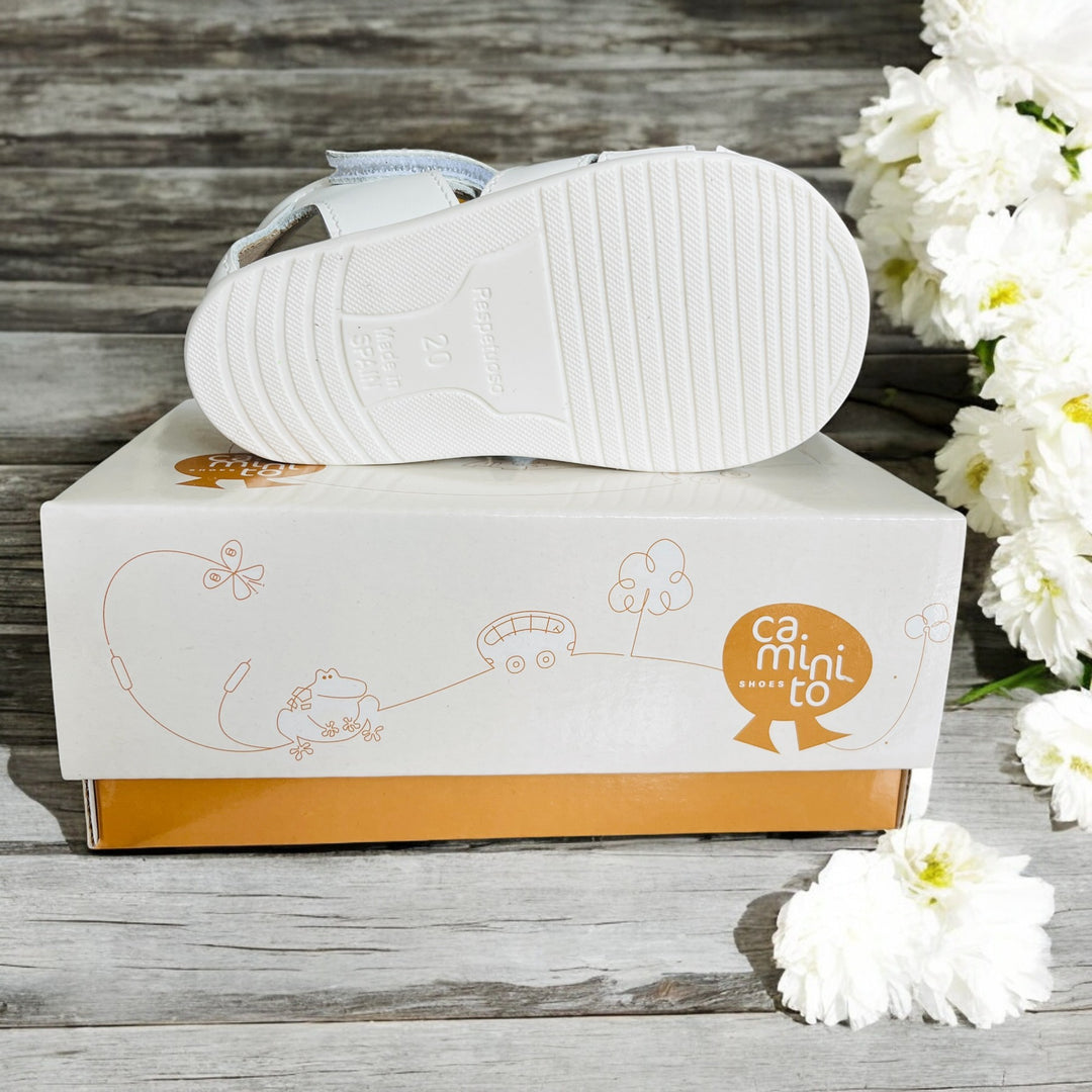 Caminito Boys White Leather Spanish Sandal