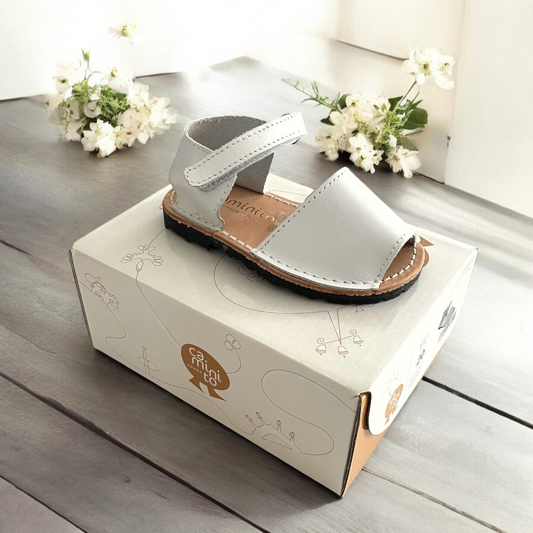 Caminito White Leather Spanish Sandal