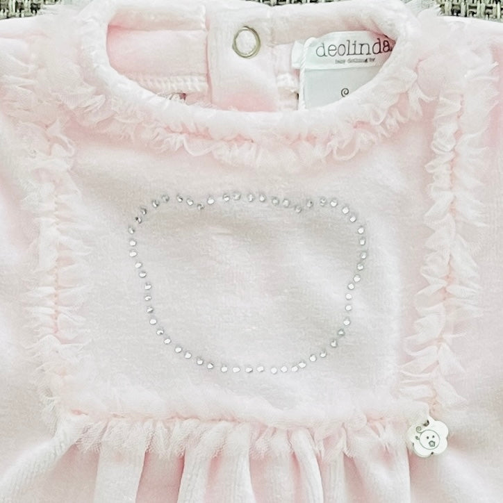 Pink Velour Sleepsuit